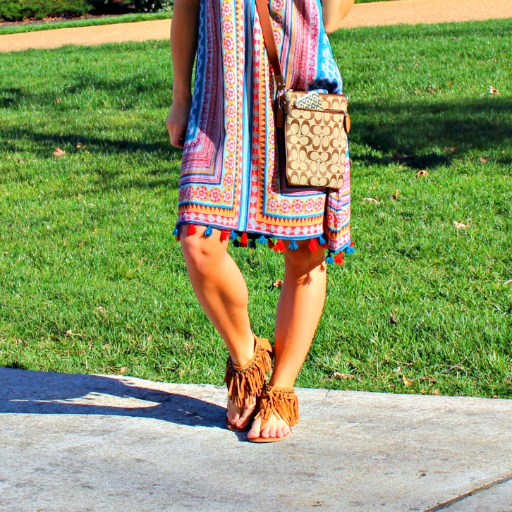 Boho Dress with Pom Details