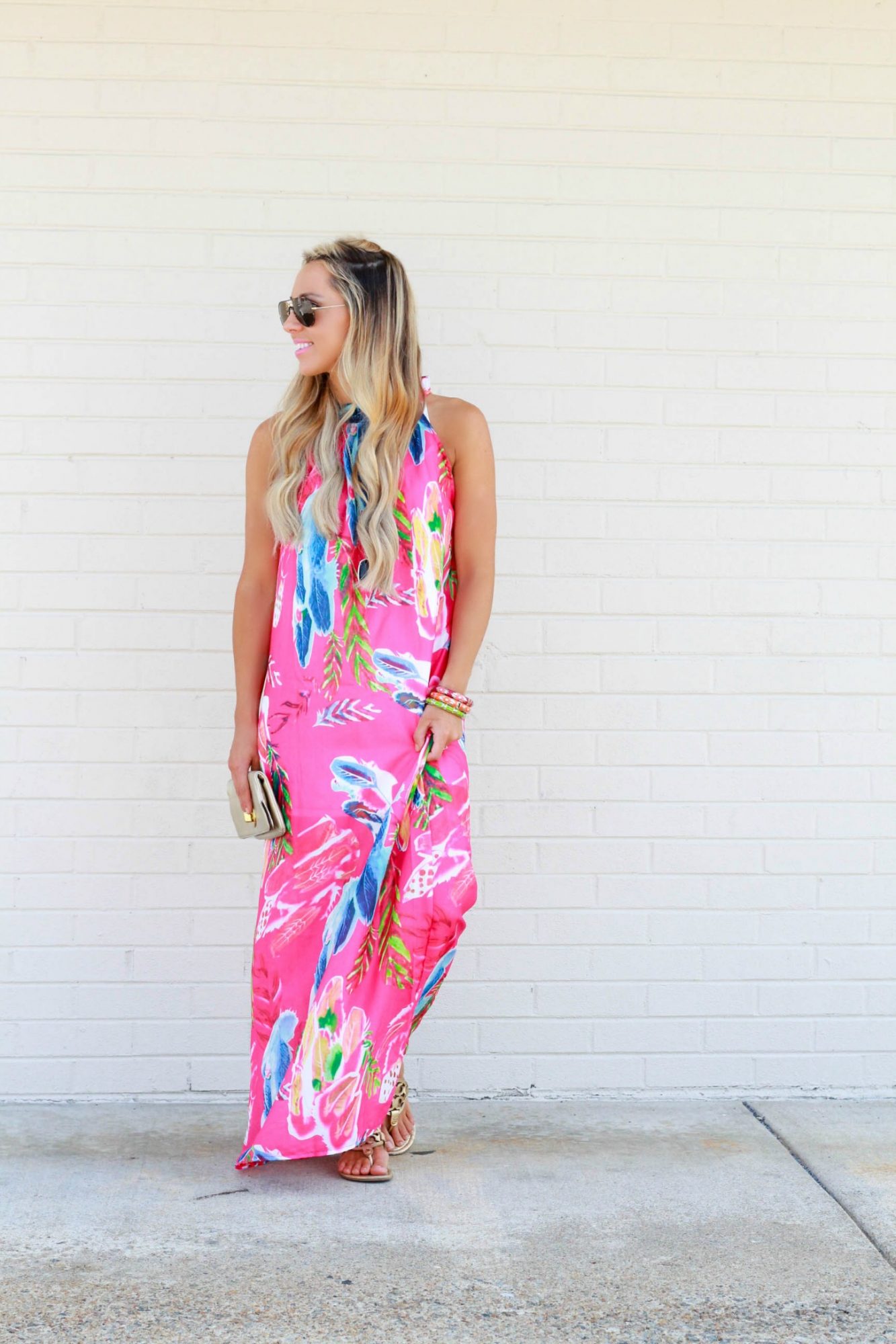 Pink Printed Maxi Dress – Only $15!